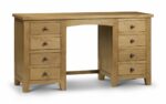 Julian Bowen Marlborough Oak Twin Pedestal Dressing Table-5360