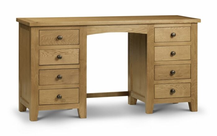 Julian Bowen Marlborough Oak Twin Pedestal Dressing Table-5360