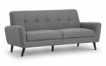 julian bowen Monza Retro 3/4 Seat Sofa Bed Grey Linen Fabric-5661