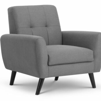 julian bowen Monza Retro Armchair Grey Linen Fabric-0