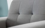 julian bowen Monza Retro 3/4 Seat Sofa Bed Grey Linen Fabric-5658