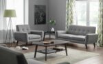 julian bowen Monza Retro 3/4 Seat Sofa Bed Grey Linen Fabric-5659