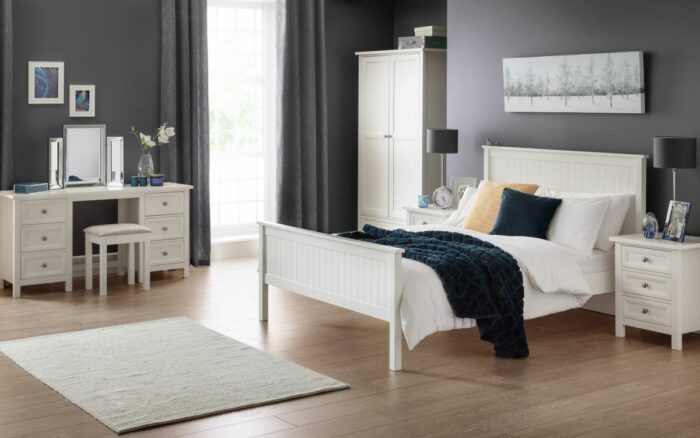 Julian Bowen Maine wooden Bed - Dove grey-4845