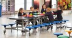 Spaceright 16 Seat Rectangular Mobile Folding Table Seating Unit-5584
