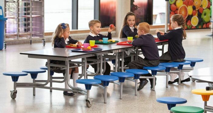 Spaceright 16 Seat Rectangular Mobile Folding Table Seating Unit-5584