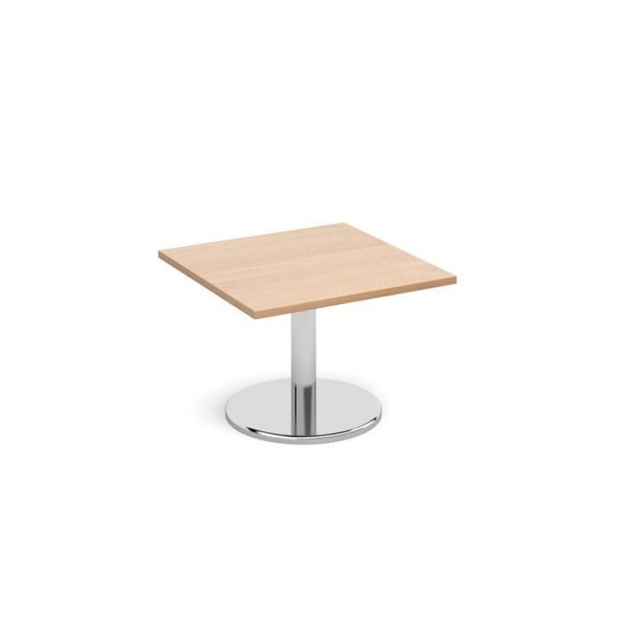 julian bowen Pisa square coffee table with round chrome base oak-0