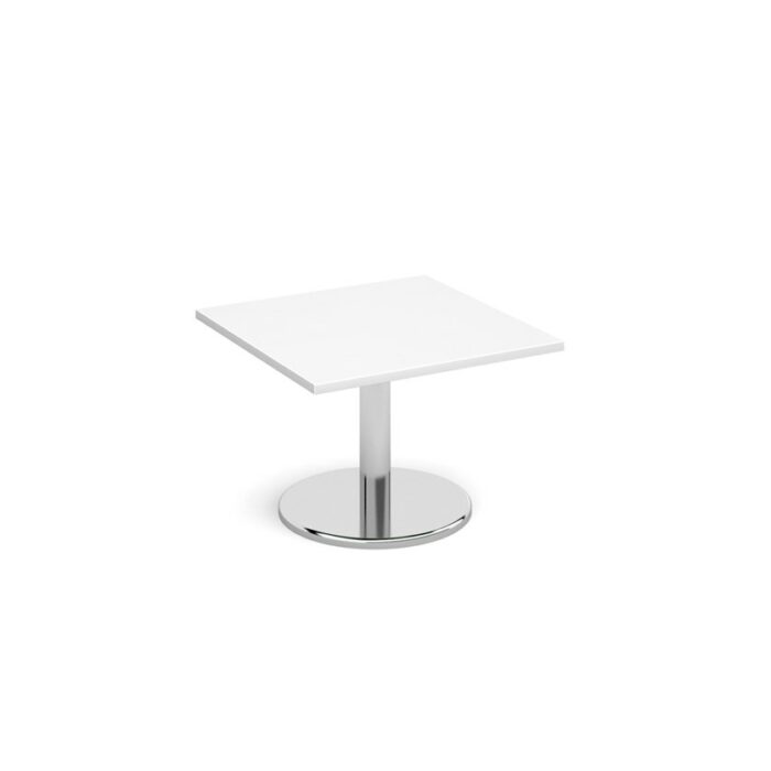 julian bowen Pisa square coffee table with round chrome base oak-5468
