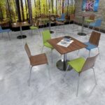 DAMS Pisa square poseur table with round chrome base-4947