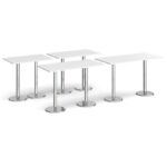 DAMS Pisa rectangular poseur table with round chrome bases-4959