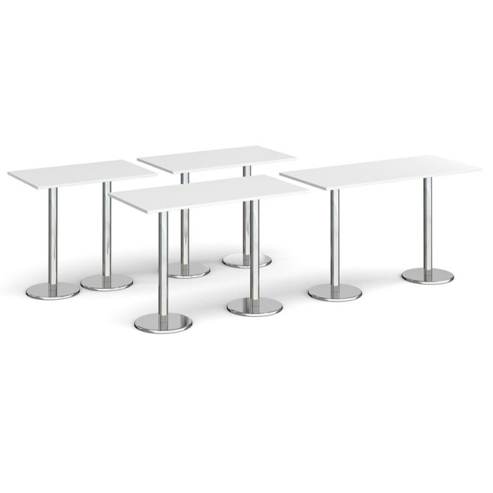 DAMS Pisa rectangular poseur table with round chrome bases-4959