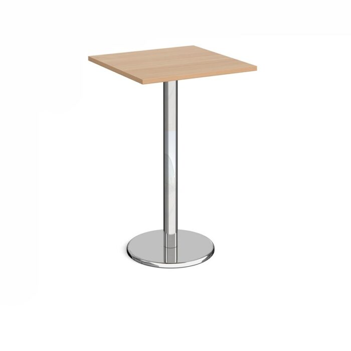 DAMS Pisa square poseur table with round chrome base-4949