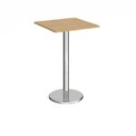 DAMS Pisa square poseur table with round chrome base-0