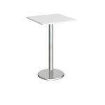 DAMS Pisa square poseur table with round chrome base-4944