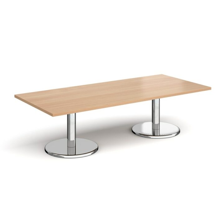Pisa rectangular coffee table with round chrome bases-0
