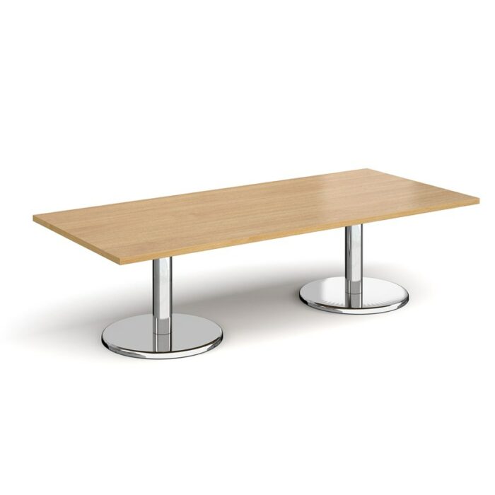 Pisa rectangular coffee table with round chrome bases-6664