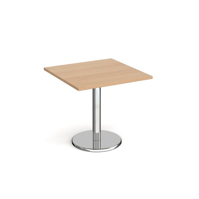 DAMS Pisa square dining table with round chrome base 800mm-0