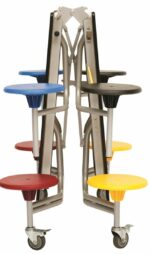 Spaceright 8 Seat Rectangular Mobile Folding Table Seating Unit-5568
