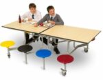 Spaceright 8 Seat Rectangular Mobile Folding Table Seating Unit-0