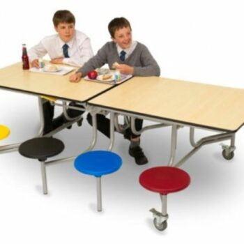 Spaceright 8 Seat Rectangular Mobile Folding Table Seating Unit-0