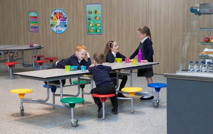 Spaceright 8 Seat Rectangular Mobile Folding Table Seating Unit-5570