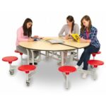 Spaceright 8 Seat Round Mobile Folding Table Seating Unit-5545