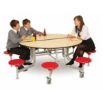 Spaceright 8 Seat Round Mobile Folding Table Seating Unit-5547