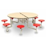 Spaceright 8 Seat Round Mobile Folding Table Seating Unit-0