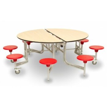 Spaceright 8 Seat Round Mobile Folding Table Seating Unit-0