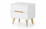 Julian Bowen Alicia 2 Drawer Retro Bedside White and Oak-0