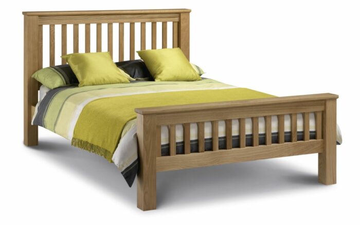 Julian Bowen wooden Amsterdam Oak Bed Low or High Foot End all sizes-5158