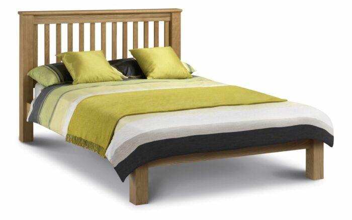 Julian Bowen wooden Amsterdam Oak Bed Low or High Foot End all sizes-0