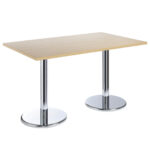 DAMS Pisa rectangular poseur table with round chrome bases-0