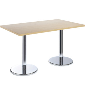DAMS Pisa rectangular poseur table with round chrome bases-0