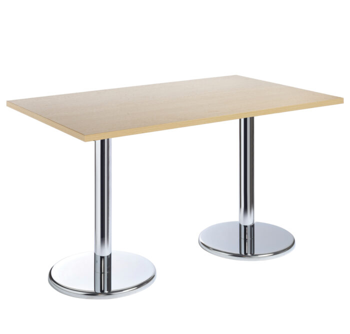 DAMS Pisa rectangular poseur table with round chrome bases-0
