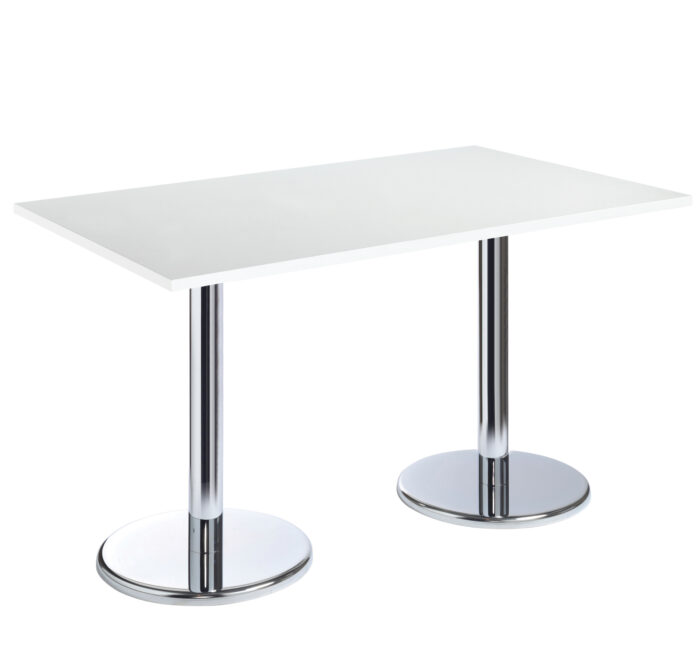 DAMS Pisa rectangular dining table with round chrome bases -0