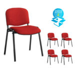 BIG DEALS Taurus Fabric Chair Black or Chrome box of 4-5060