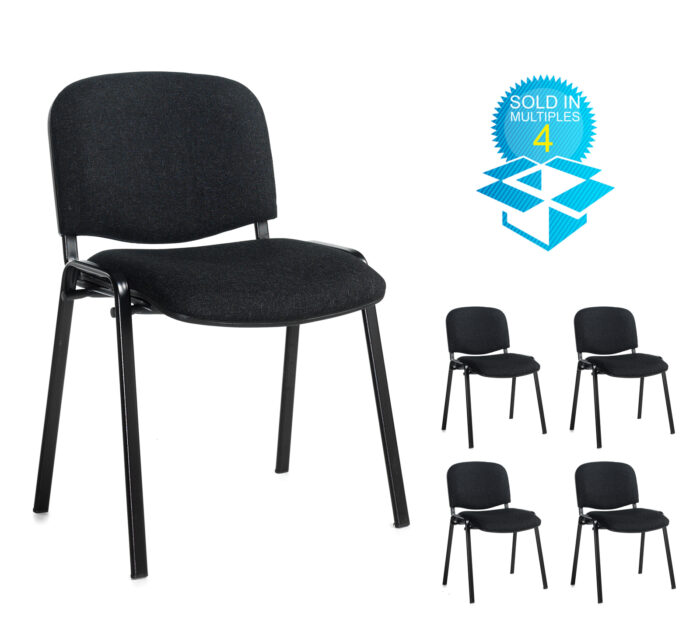 BIG DEALS Taurus Fabric Chair Black or Chrome box of 4-5072