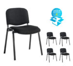 BIG DEALS Taurus Fabric Chair Black or Chrome box of 4-5067