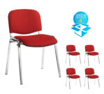 BIG DEALS Taurus Fabric Chair Black or Chrome box of 4-5065