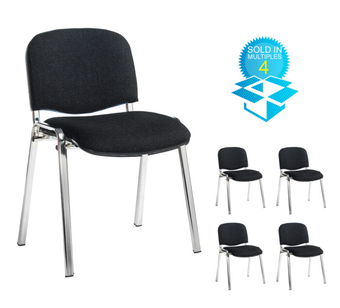 BIG DEALS Taurus Fabric Chair Black or Chrome box of 4-5069