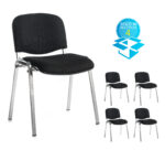 BIG DEALS Taurus Fabric Chair Black or Chrome box of 4-5068