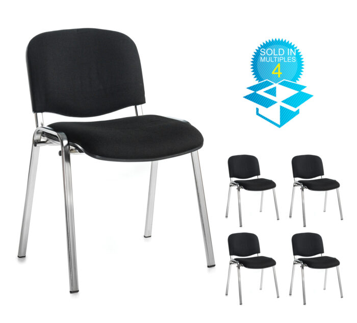 BIG DEALS Taurus Fabric Chair Black or Chrome box of 4-5068