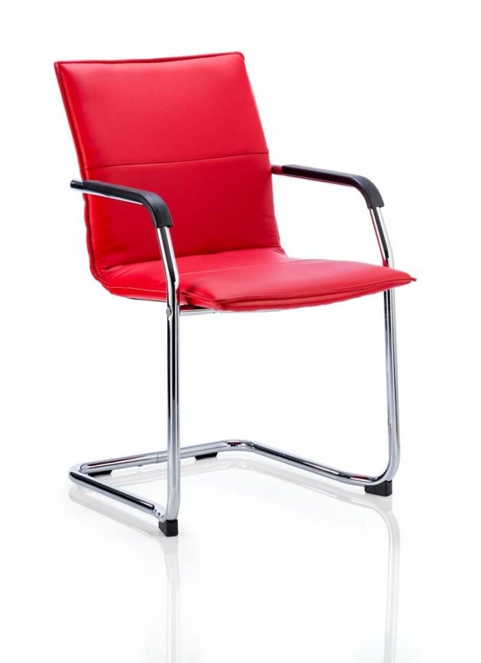 Essen leather visitor meeting chair Grey, Black, White or Red-22022