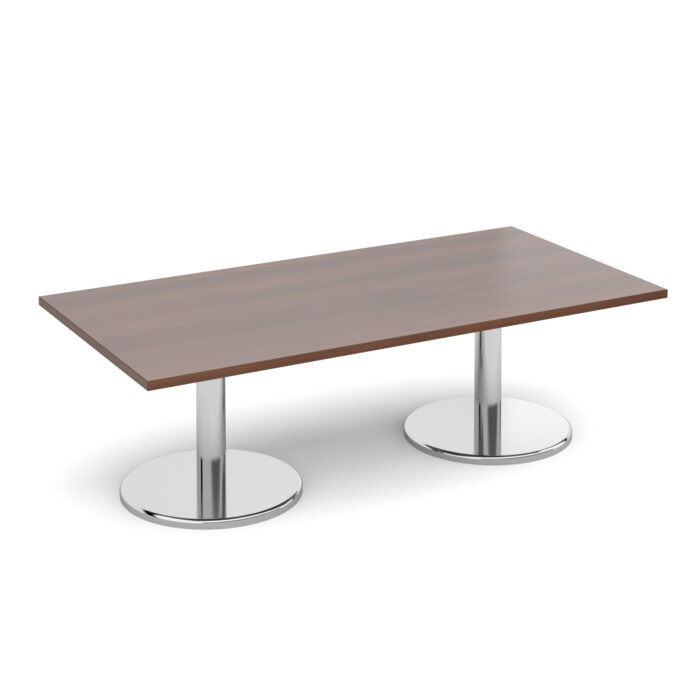Pisa rectangular coffee table with round chrome bases-6662