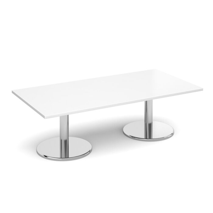 Pisa rectangular coffee table with round chrome bases-6661