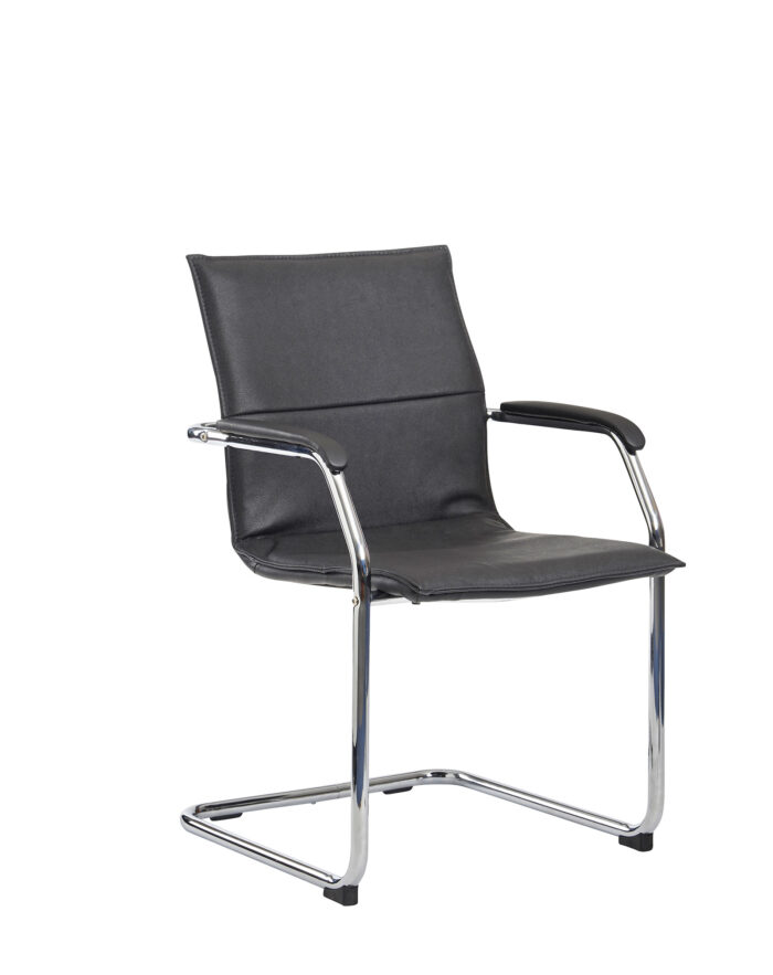 Essen leather visitor meeting chair Grey, Black, White or Red-5152
