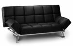 Manhattan 3 Seat Sofa Bed Black or Brown Faux Leather-5703
