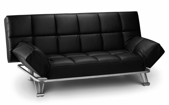 Manhattan 3 Seat Sofa Bed Black or Brown Faux Leather-5703