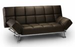 Manhattan 3 Seat Sofa Bed Black or Brown Faux Leather-0