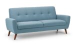 julian bowen Monza Retro 3 Seat Sofa Blue Linen Fabric-0